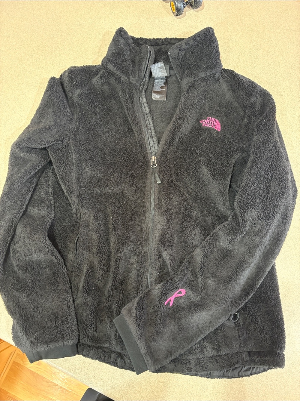 The North Face Black Fleece Jacket with Pink Accents
